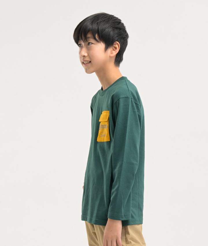 ＯＵＴＤＯＯＲ】長袖Ｔシャツ(１４０㎝ グリーン): ベビー・キッズ 