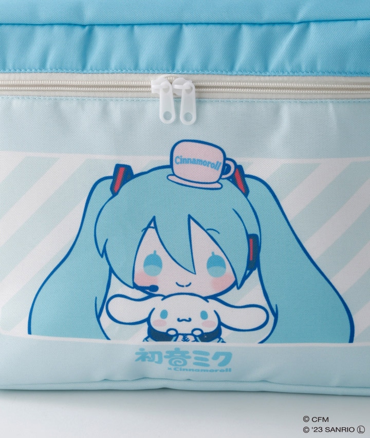 初音ミク×シナモロール】収納ボックス 抱っこ(２６×３６×２４㎝ ブルー