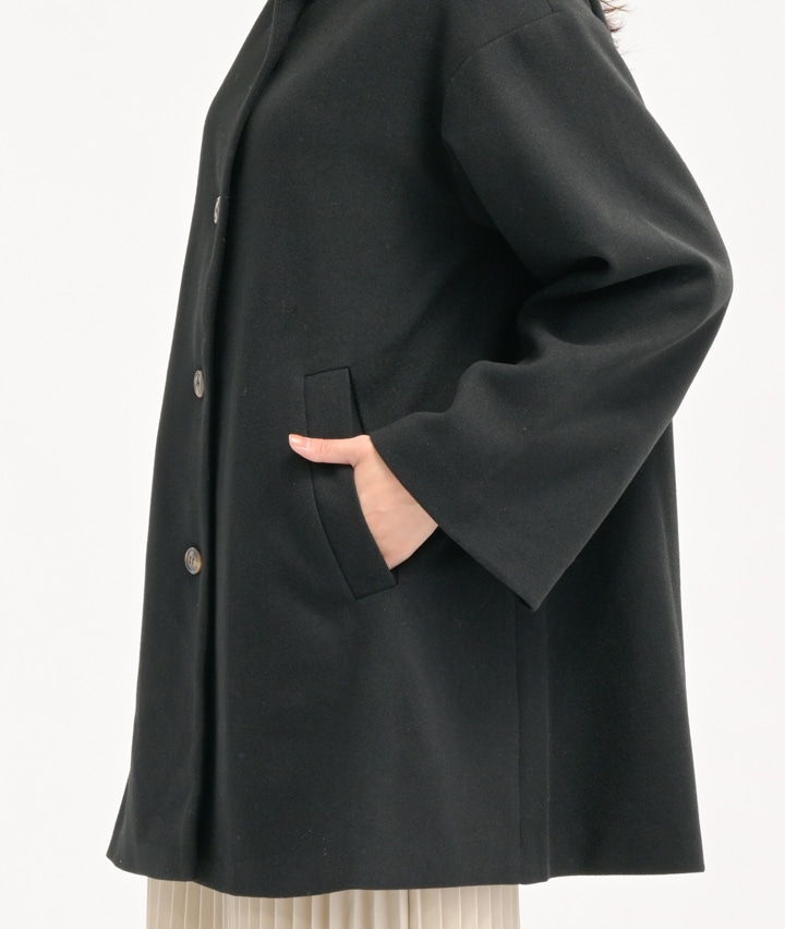 y's ウールコート　黒　Aライン　サイズ2