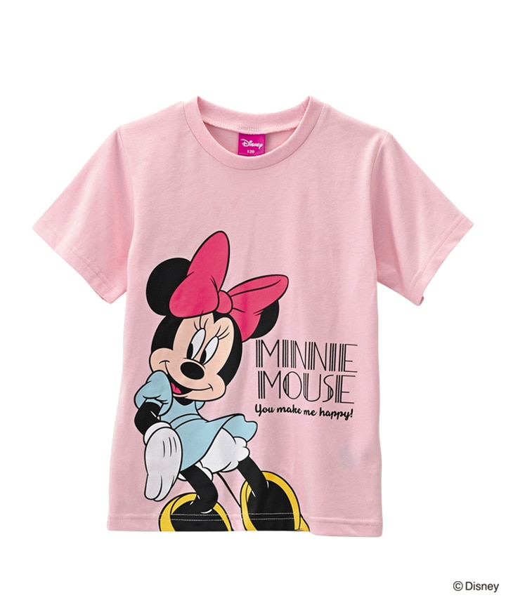 Ｄｉｓｎｅｙ】（ミニー）女児半袖プリントＴシャツ(１１０㎝ ピンク