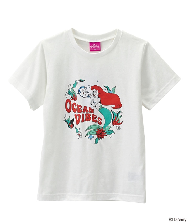 Ｄｉｓｎｅｙ】（アリエル）女児半袖プリントＴシャツ(１１０㎝ オフ