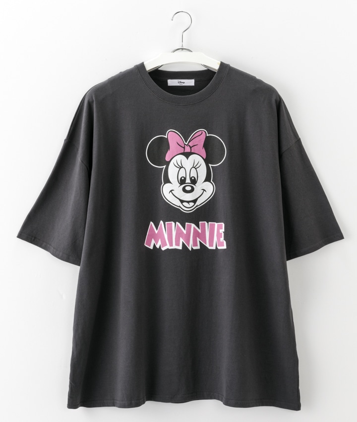 レディース大きなサイズ ディズニー ミニー 婦人ビックｔシャツ ｌｌサイズ チャコルグレー レディース パシオス公式ネットショップ パシオスnet