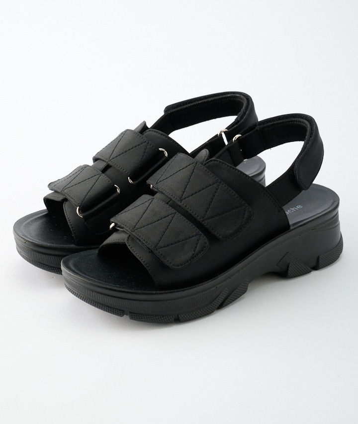 超人気SALE新品キルティングビジューサンダル ブラック Sサイズ 靴