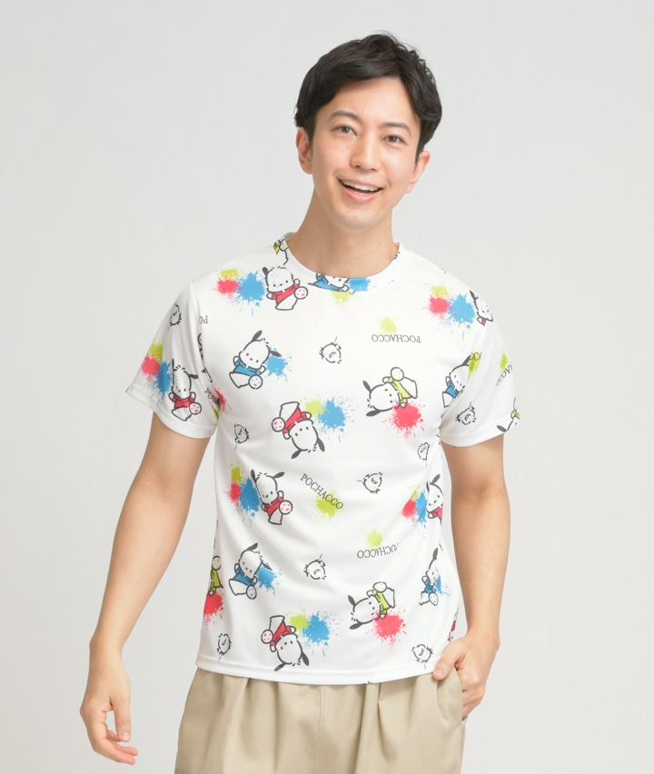 メンズ大きなサイズ サンリオキャラクターズ 紳士ペイント柄ｔシャツ ３ｌサイズ ホワイト メンズ パシオス公式ネットショップ パシオスnet