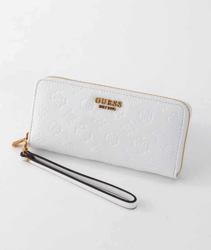 予約商品）【ＧＵＥＳＳ】モノグラム型押し長財布(１０×２０．５×２㎝ ホワイト): レディース｜パシオスNet - 公式通販