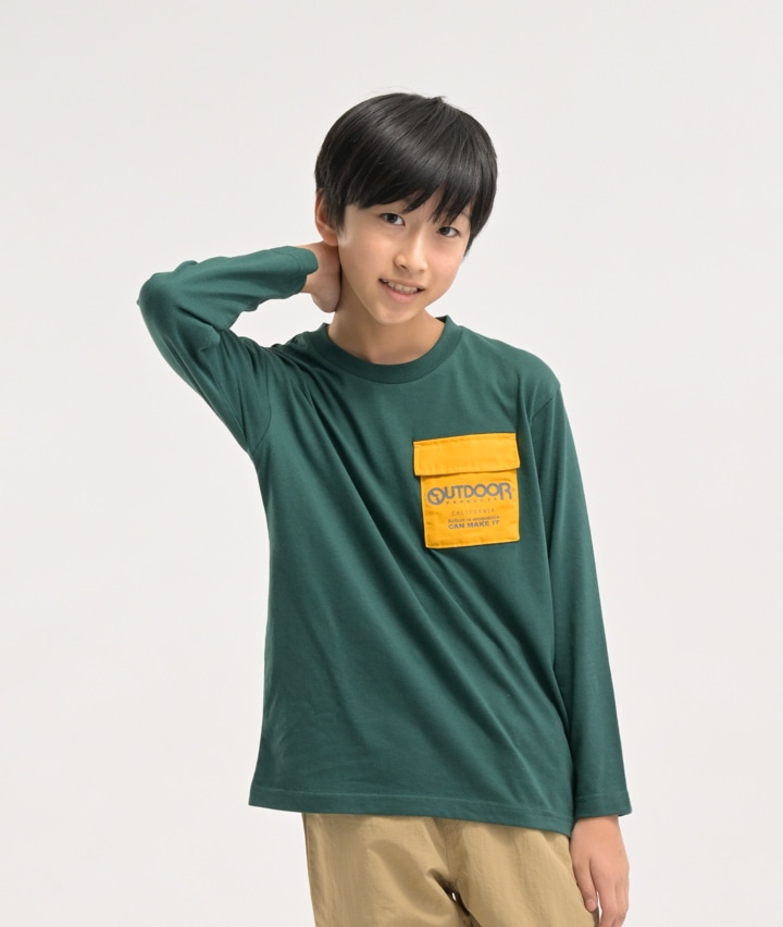 ＯＵＴＤＯＯＲ】長袖Ｔシャツ(１４０㎝ グリーン): ベビー・キッズ