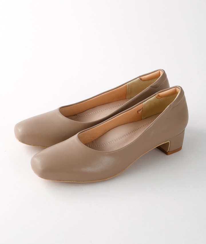 スクエアトゥヒール高パンプス