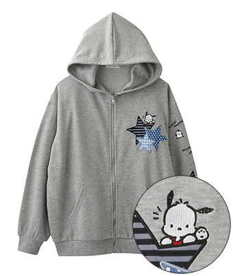 【サンリオキャラクターズ】（ポチャッコ）刺しゅうジップパーカ