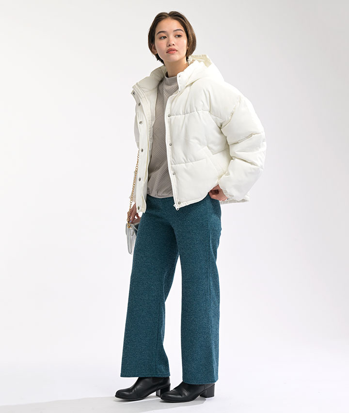 リブストレートパンツ