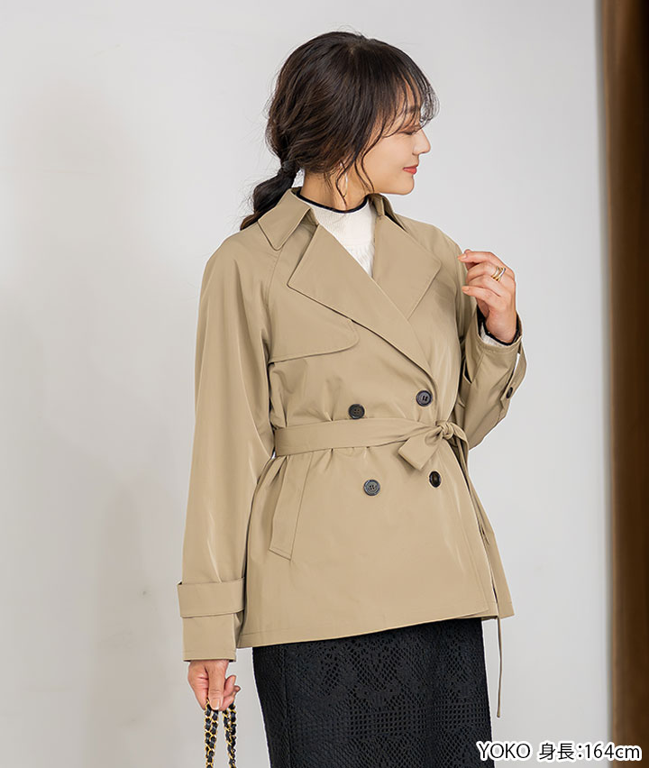 ライナー付きショート丈トレンチ