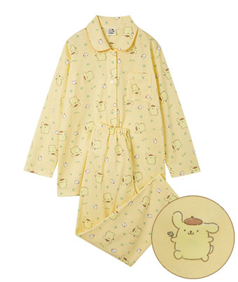 【サンリオキャラクターズ】（ポムポムプリン）ダンボール総柄パジャマ