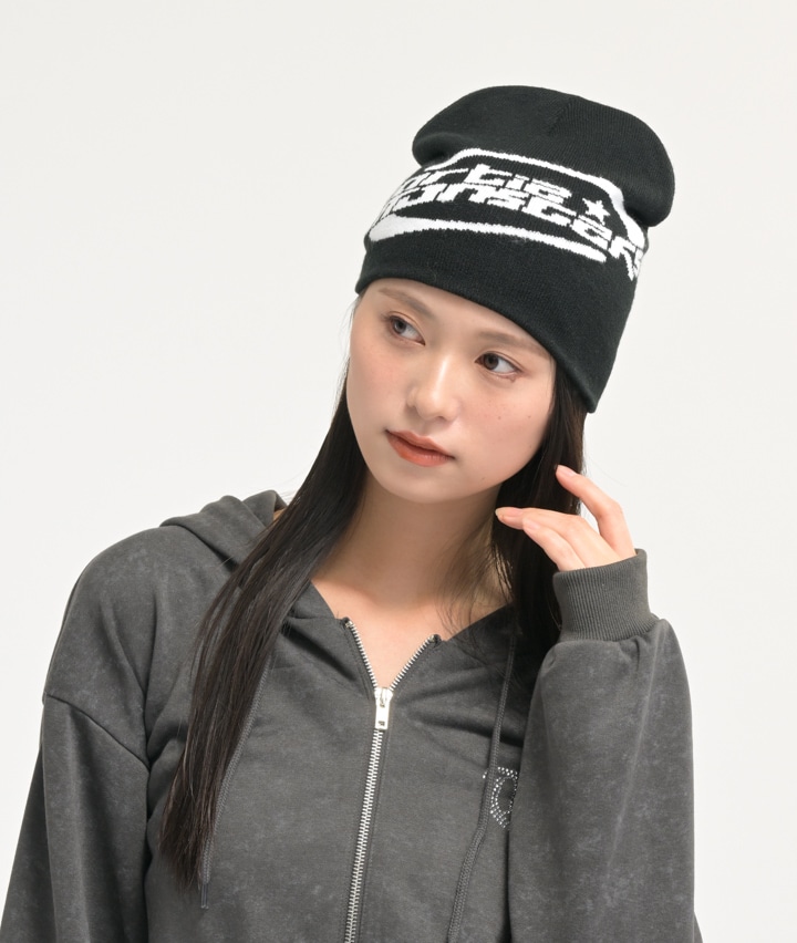 英字ロゴニット帽