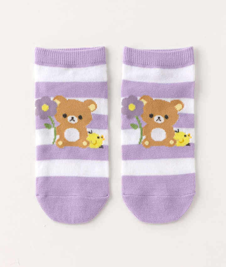 【リラックマ】（リラックマ）（キイロイトリ）（１足物）フロント柄ソックス