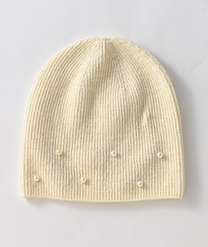 パール付きビーニー