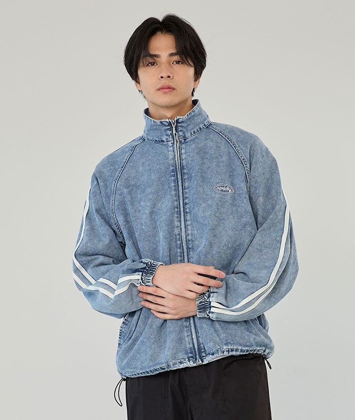 ラインデニムブルゾン