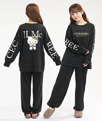 【サンリオキャラクターズ×ＣＥＣＩＬ　ＭｃＢＥＥ】丸首セットアップルームウェア
