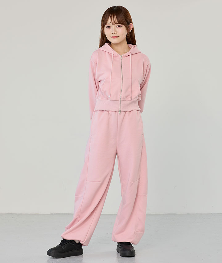 スウェットバレルレッグパンツ