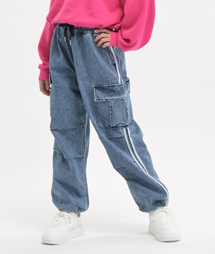 女児デニムカーゴパンツ