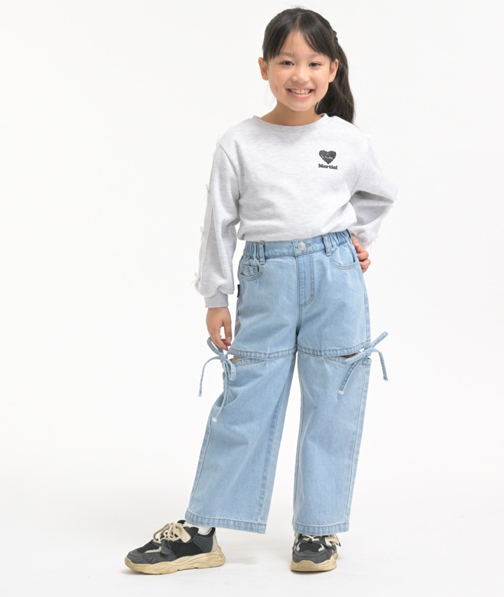女児デニムワイドパンツ
