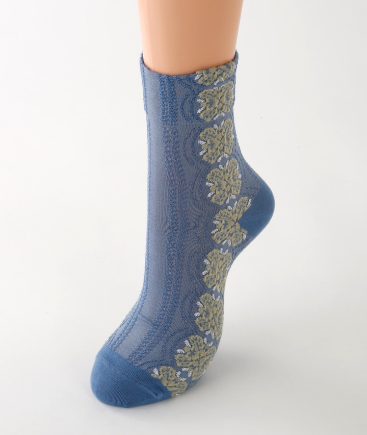 （１足物）サイド花柄ソックス