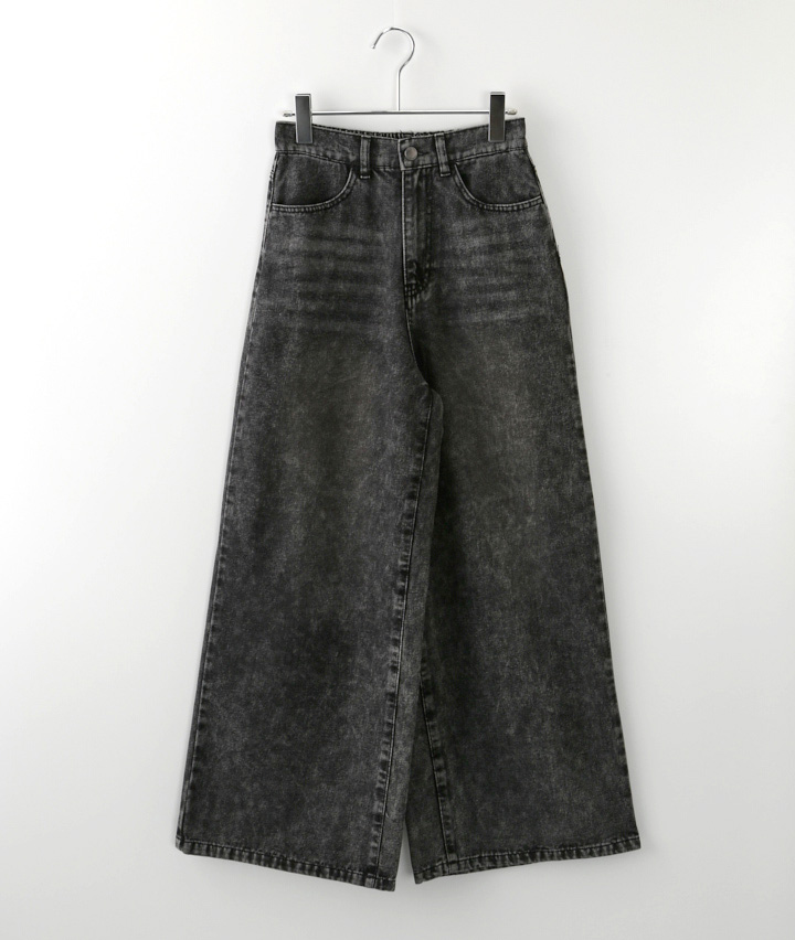 後ろレースデニムパンツ