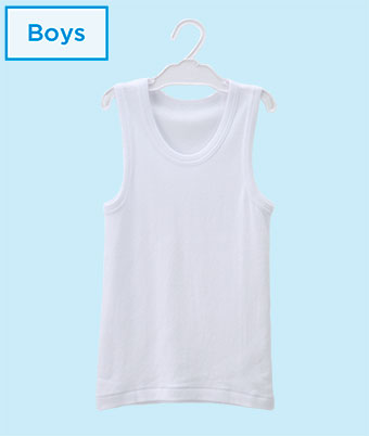 【オーガニックコットン　肌にやさしい綿１００％】（綿１００％）（２枚組）男児ランニング