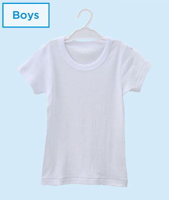 【オーガニックコットン　肌にやさしい綿１００％】（綿１００％）（２枚組）男児半袖丸首肌着