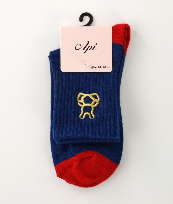 （１足物）くま立体刺繍ソックス