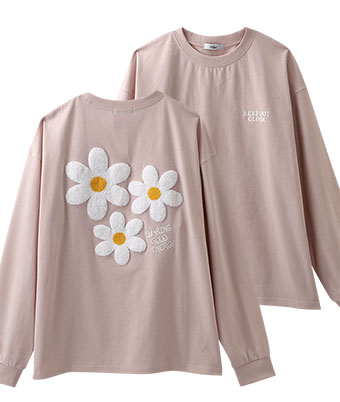 フラワーサガラ刺しゅうＴシャツ