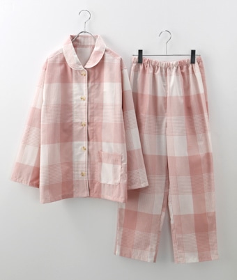 リラクネル】（先染ビエラ）５つの機能シャツパジャマ(Ｍサイズ ピンク 