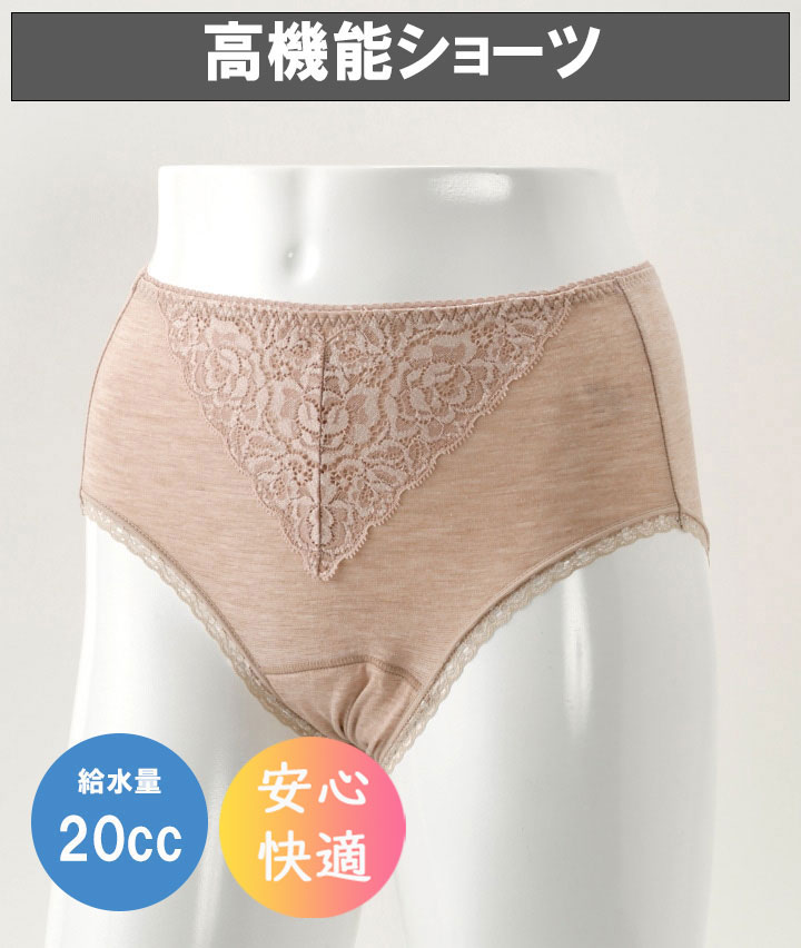 （２０ＣＣ吸水シート）（日本製）レースショーツ