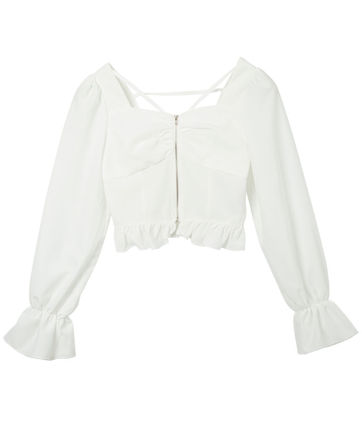 婦人ジップブラウス