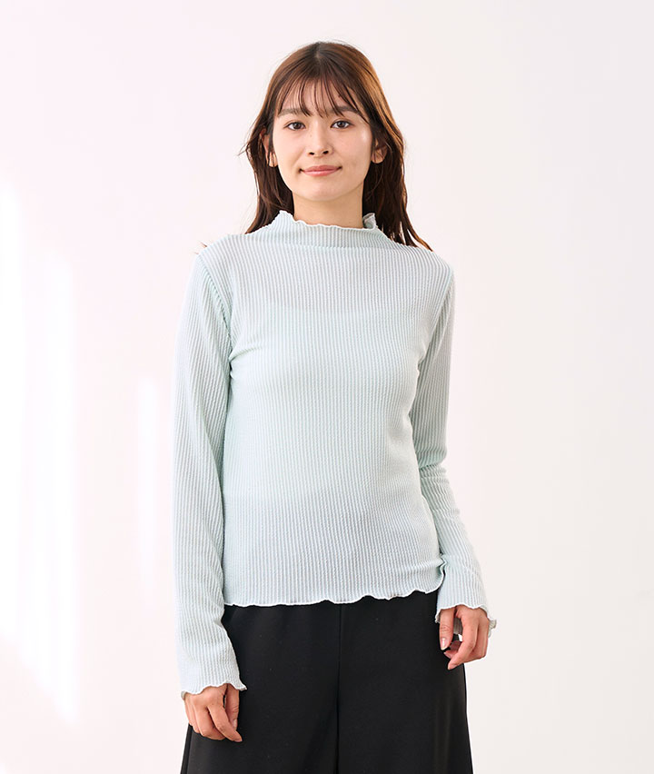 ストライプジャガードメローインナー長袖