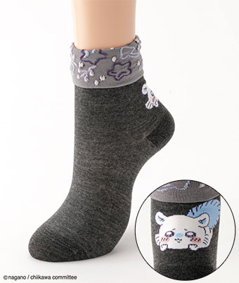 【ちいかわ】（モモンガ）（１足物）折返しクルーソックス