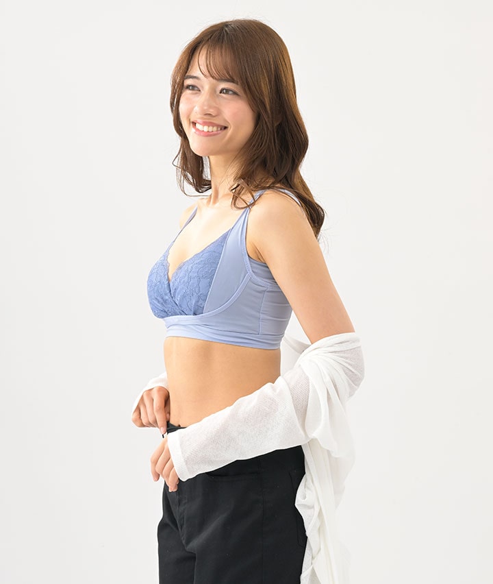 （ゆる補活）（２４時間ブラ）（脇スリム）ハーフトップ