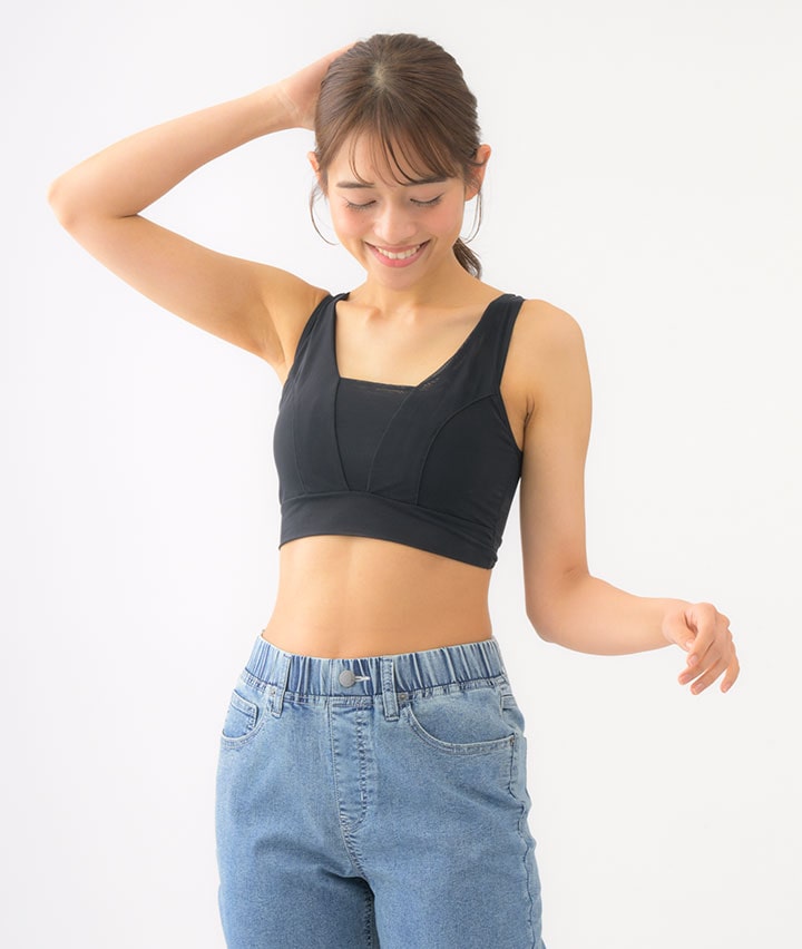 （秒でスリム）パワーネット補整ハーフトップ