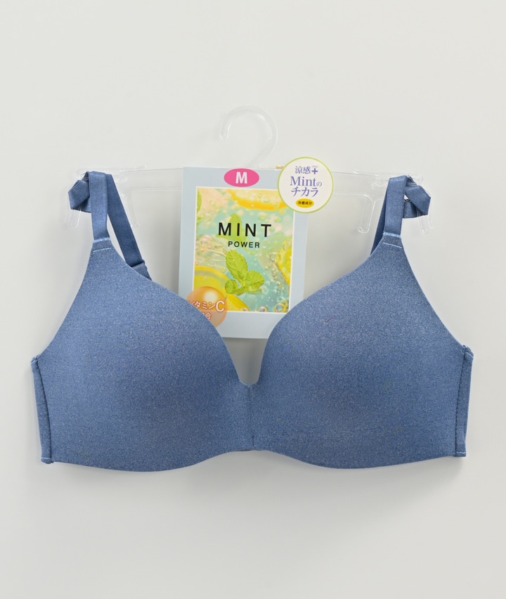 （Ｍｉｎｔのチカラ）涼感杢調ワイヤレスブラジャー
