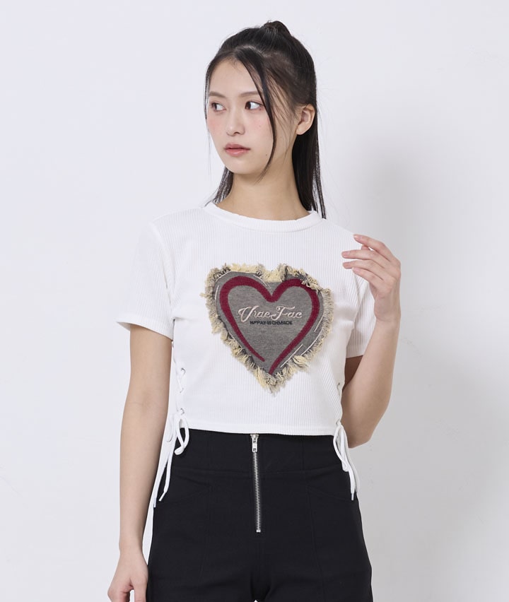 ハートモチーフ貼付けＴシャツ