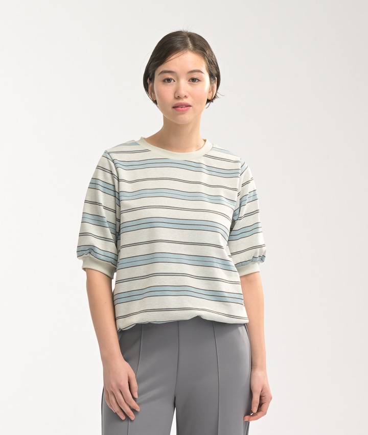 カットジャガードボーダープルオーバー