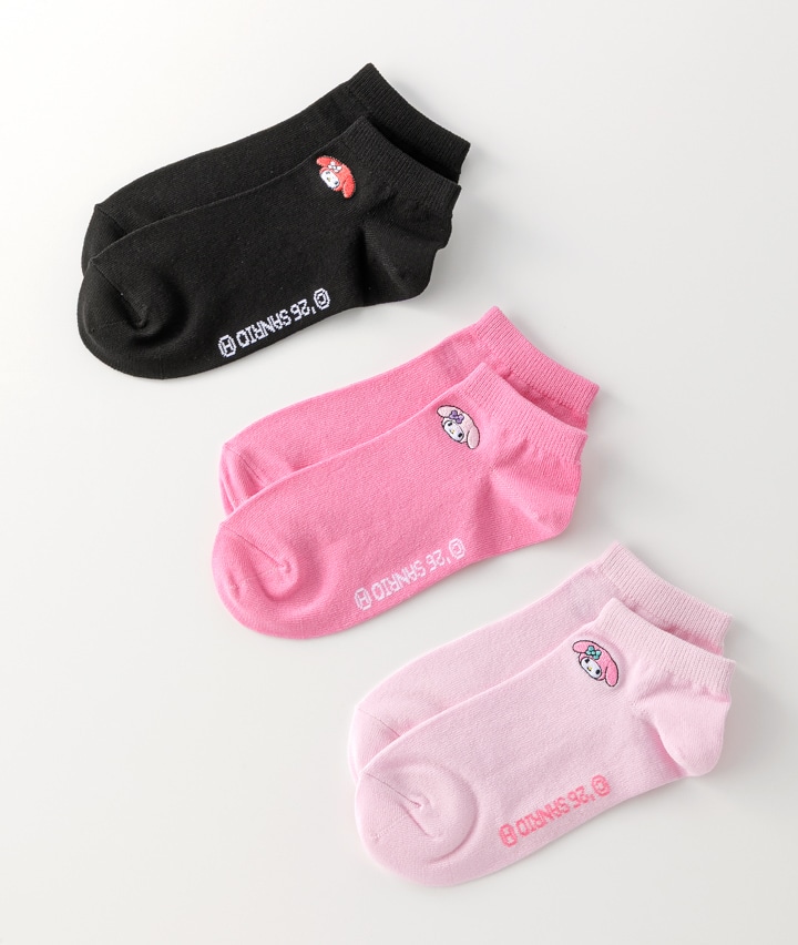 【サンリオキャラクターズ】（マイメロディ）（３足物）（接触冷感）スニーカーソックス