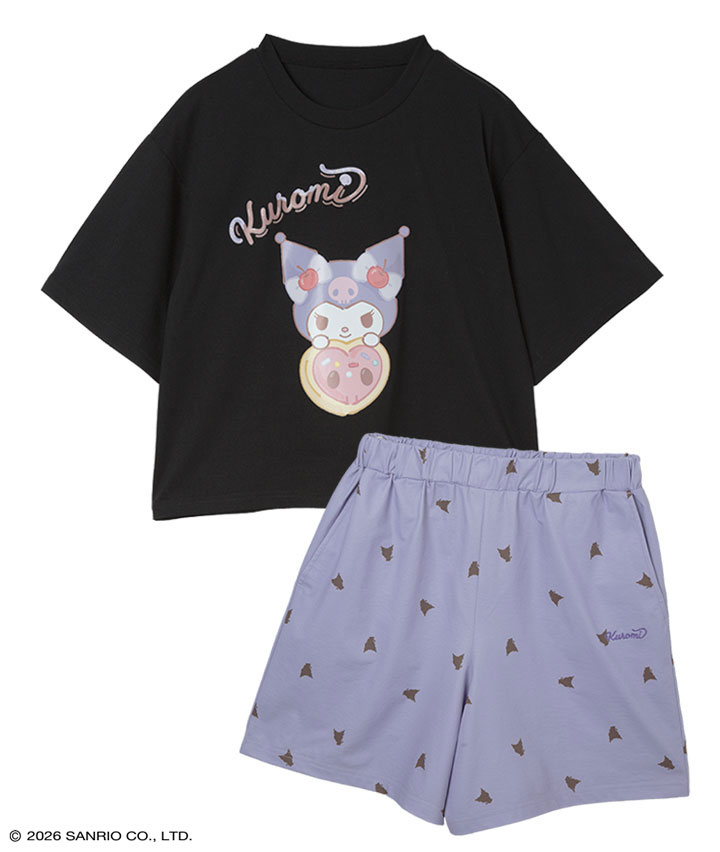 【サンリオキャラクターズ】（クロミ）Ｔシャツ＋ショートパンツセット