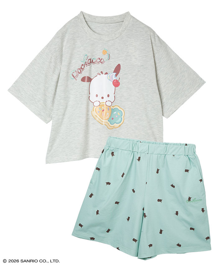 【サンリオキャラクターズ】（ポチャッコ）Ｔシャツ＋ショートパンツセット