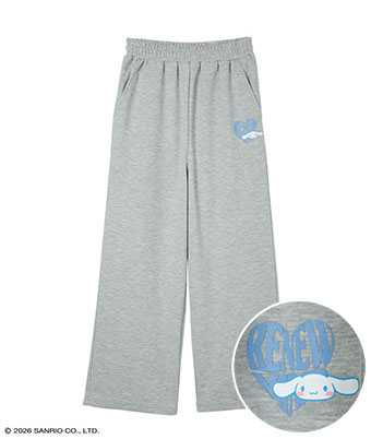 【サンリオキャラクターズ】（シナモロール）プリントロゴスウェットパンツ