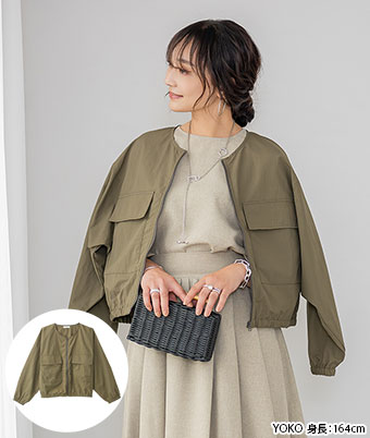 ノーカラーＺＩＰブルゾン