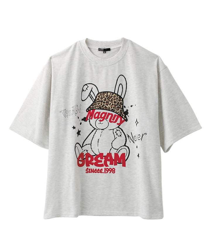 帽子うさぎ柄Ｔシャツ
