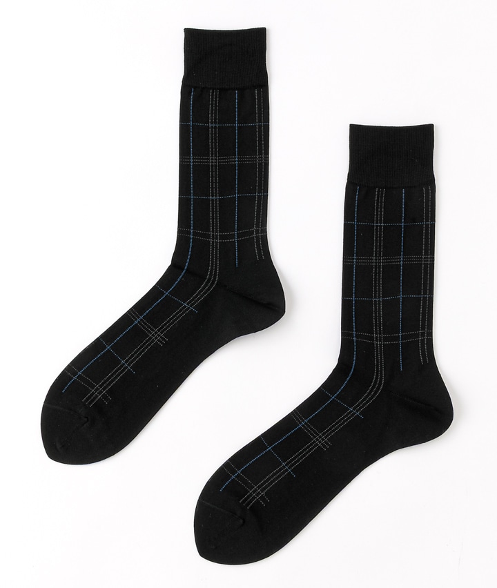 【福助】（１足物）チェック柄ビジネスソックス