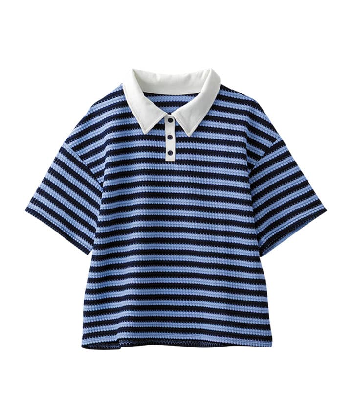 クロシェボーダーポロシャツ