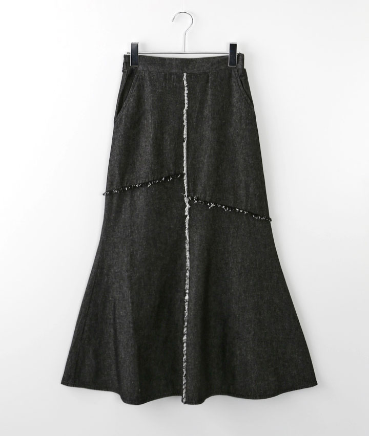 デニムフリンジスカート