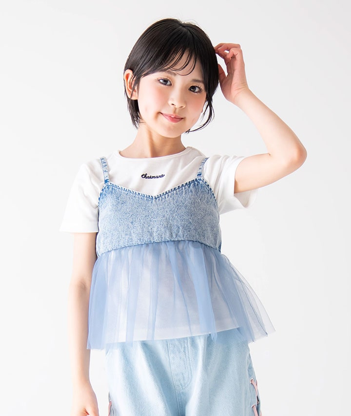 女児デニムビスチェ＋Ｔシャツセット