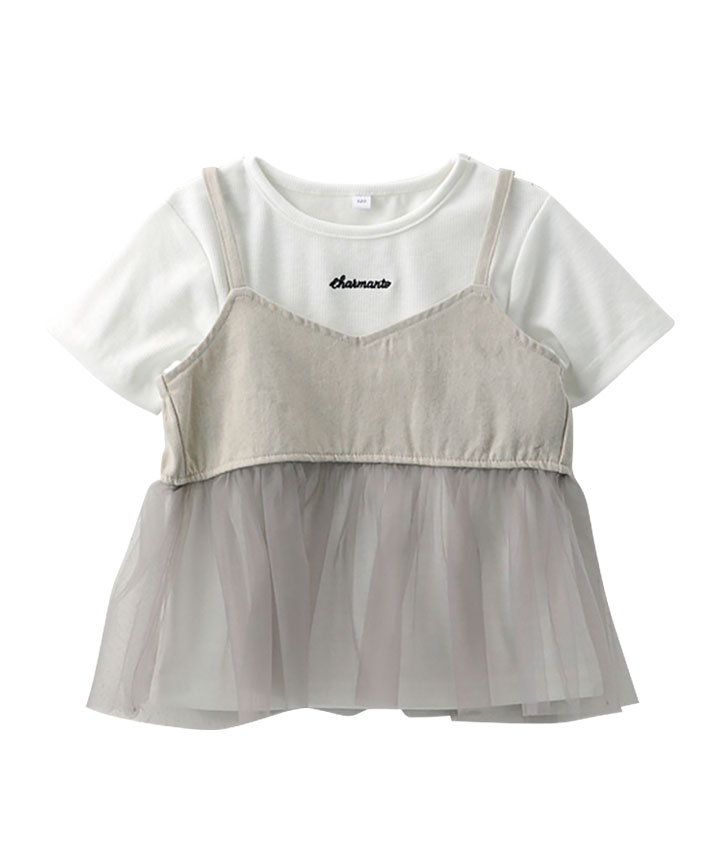 女児デニムビスチェ＋Ｔシャツセット